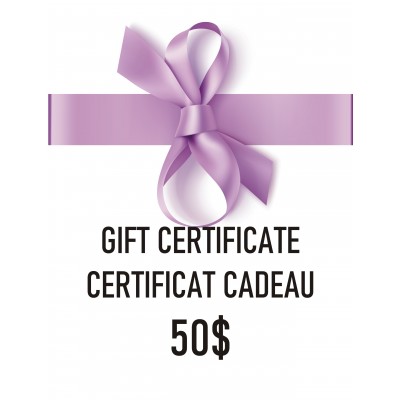   Certificat carte Cadeau - 50$ - O SI NATUREL -  EssenCiel